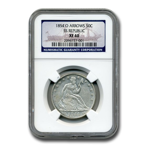 1854-O Liberty Seated Half Dollar XF-40 NGC (Arrows, SS Republic) 1854-O Liberty Seated Half Dollar XF-40 NGC (Arrows, SS Republic)